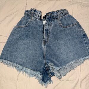 Steve Madden Blue Frayed Jean Shorts
